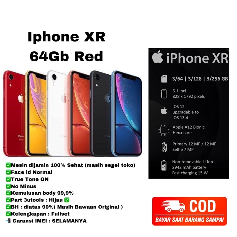 IPHONE XR / IPHONE XR 64GB / IPHONE XR RED / IPHONE XR LIKE NEW ORIGINAL