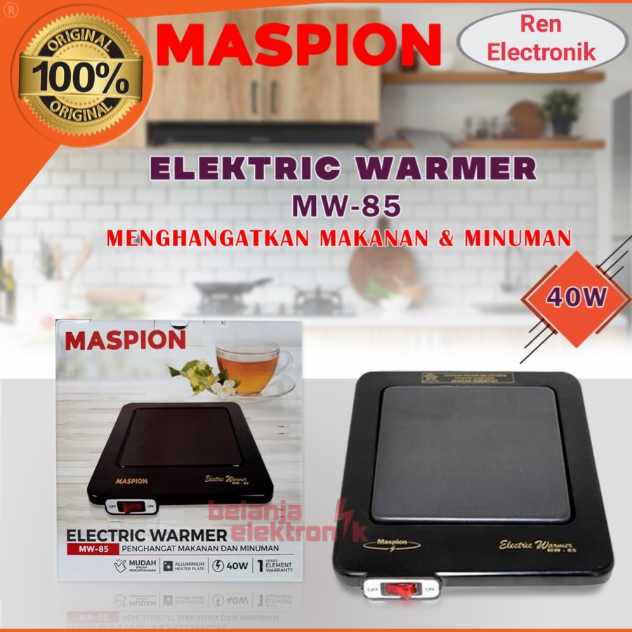 Electrick Warmer Maspion MW 85 Penghangat Makanan Dan Minuman 40 Watt