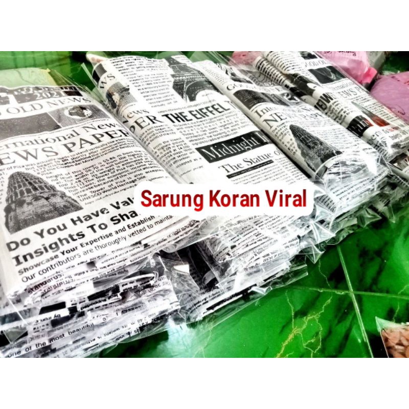 Sarung Koran Viral Motif Newspaper Fashion Muslim Pria Dewasa / Sarung Santri / Sarung AzZahir