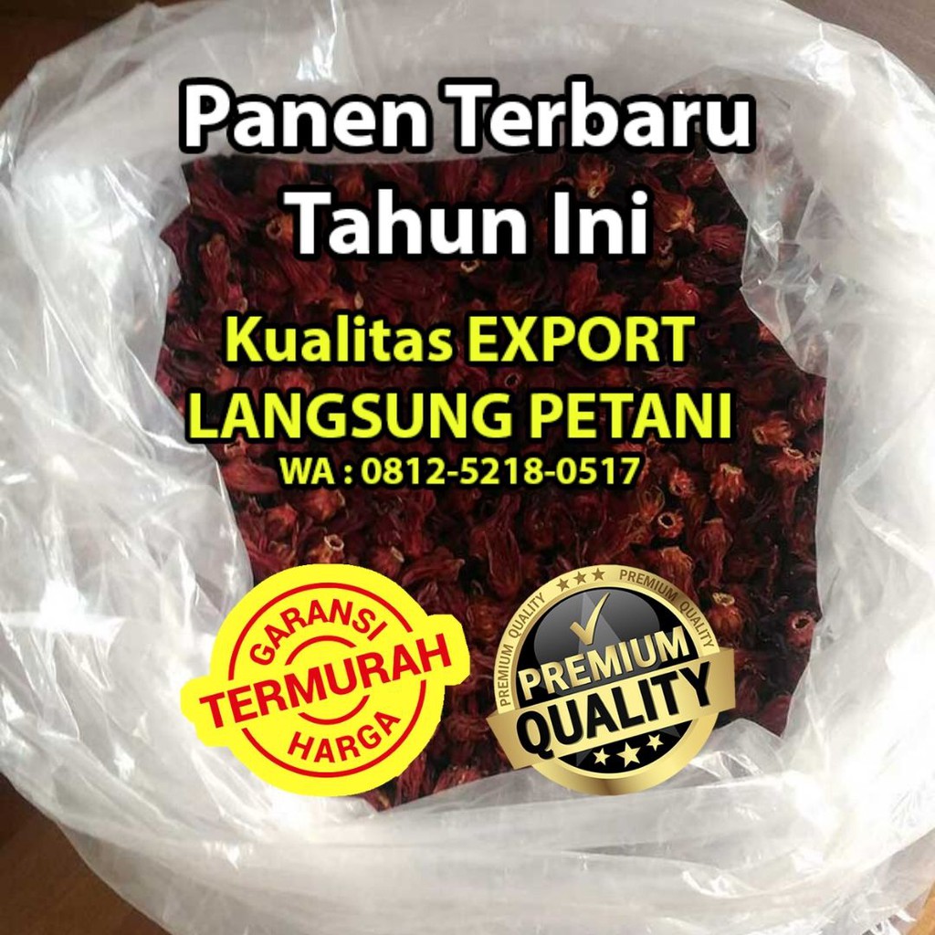 1KG 1000gram Teh Bunga  Rosella  Merah Kering Siap Seduh 