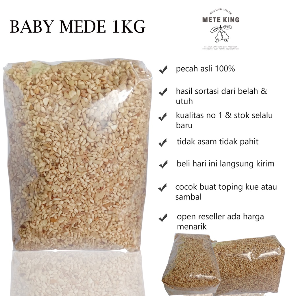 

Kacang mede baby sangrai mentah rasa gurih asin original mette bakar super jumbo camilan diet makanan ringan terlaris sehat murah wonogiri pedas manis snack utuh menir belah menir 500g almond mde mte terenak mentah