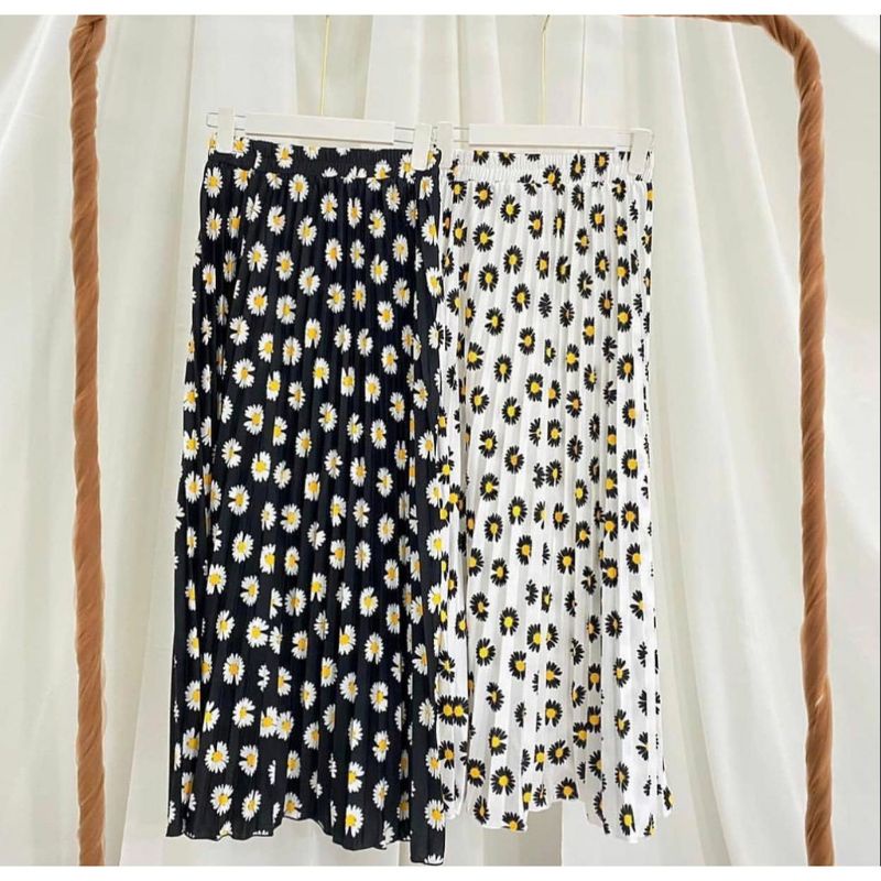 ROK PLISKET MOTIF BUNGA/ ROK DAISY DAILY MOTIF BUNGA/ ROK PLISKET BUNGA