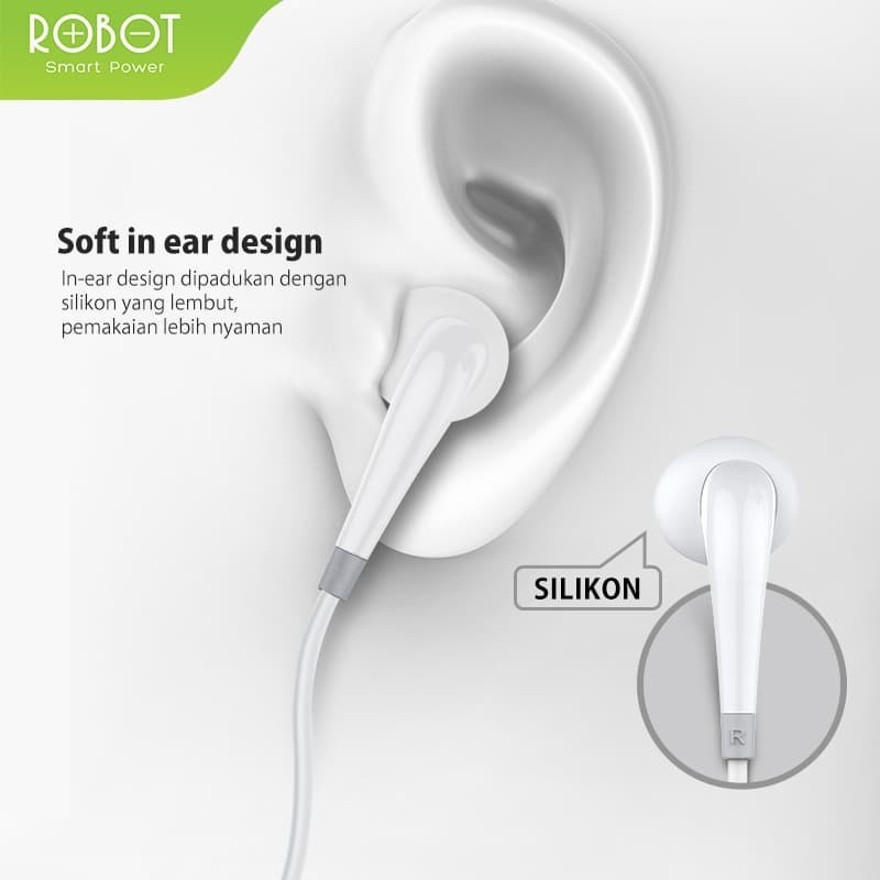 Robot RE701 In-ear Headset Earphone High Definition Sound Bass