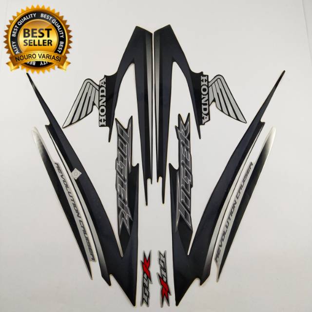 striping honda tiger 2009 revo hitam list body standar