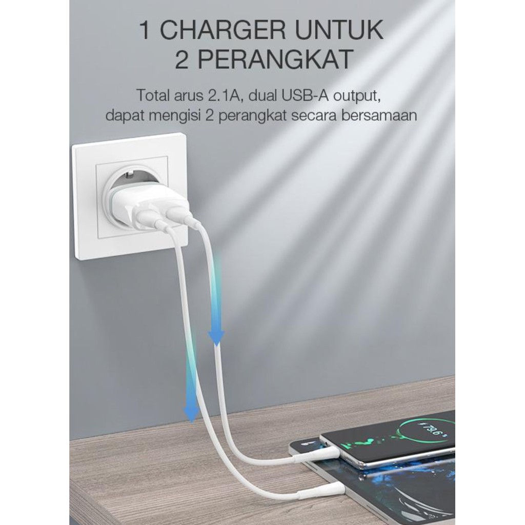 Robot Charger RT-K9 12W With Micro USB Cable 2.1A