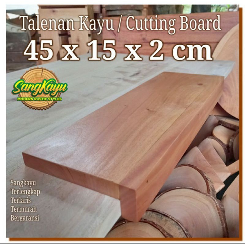 talenan kayu 45x15x2cm wooden cutting board chopping board talenan