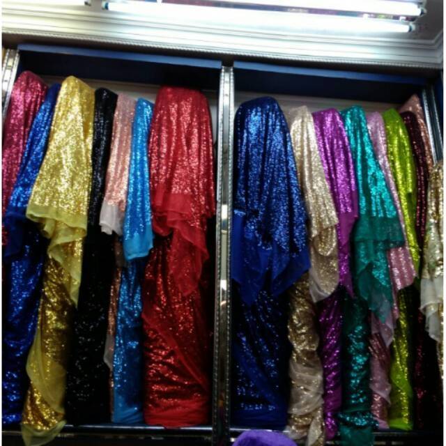 Kain sequin / 1000 payet / bahan gaun, dress