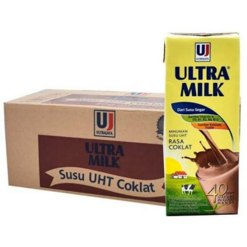 

ULTRAMILK - SUSU UHT 200ML ISI 24 DENGAN VARIANT RASA: FULL CREAM, COKELAT DAN STROBERI