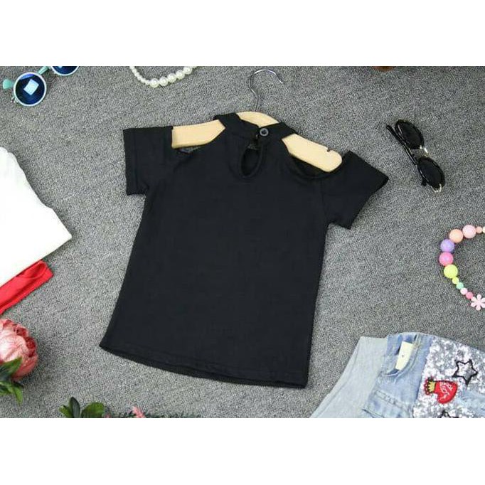 EDISI TERBARU GA2347 LEAH TOP BLACK BAJUKIDDIE BAJU ANAK PEREMPUAN KAOS IMPORT KEKINIAN