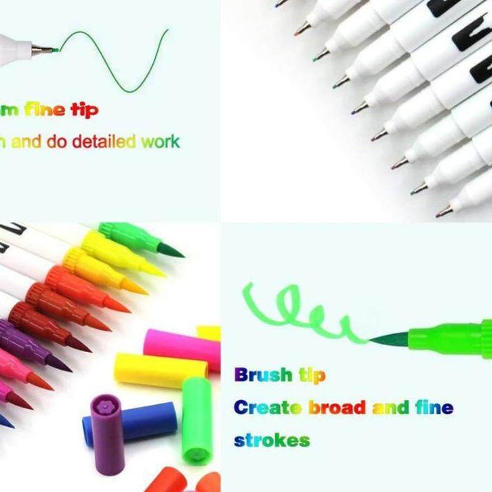 

Harga TERMURAAH.. Slayershop Dual Tip Pulpen Sikat 24/48/60/100Warna Sketsa Menggambar Manga Dual Head spidol Warna Air Pena untuk Menggambar Animasi Mewarnai Books Desain Perlengkapan Seni