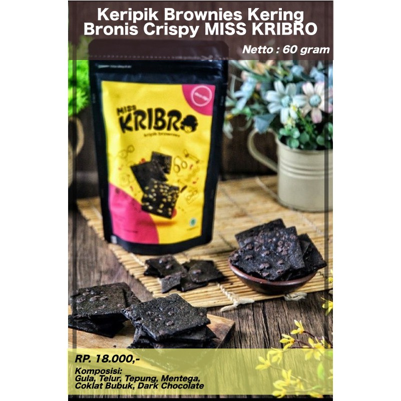 

Keripik Brownies Kering Bronis Crispy Miss Kribro