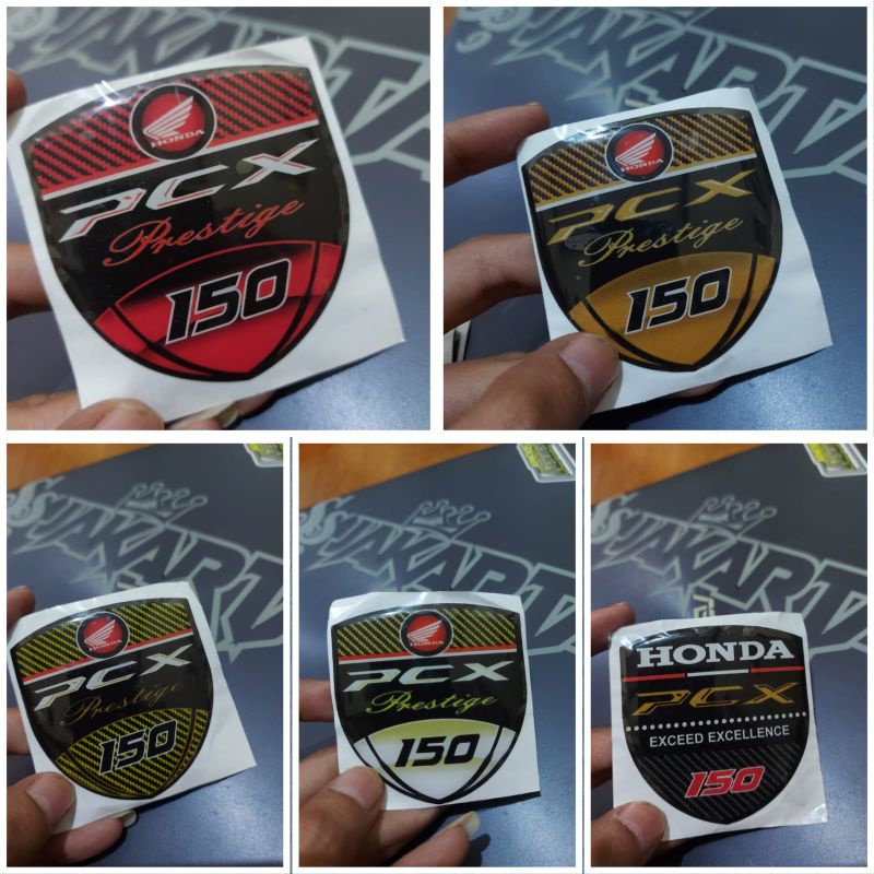 STICKER EMBLEM PCX PRESTIGE TIMBUL 3D