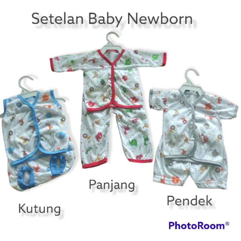 Setelan Bayi Panjang Pendek Kutung Motiv Animal Murah ECER 1 Stel