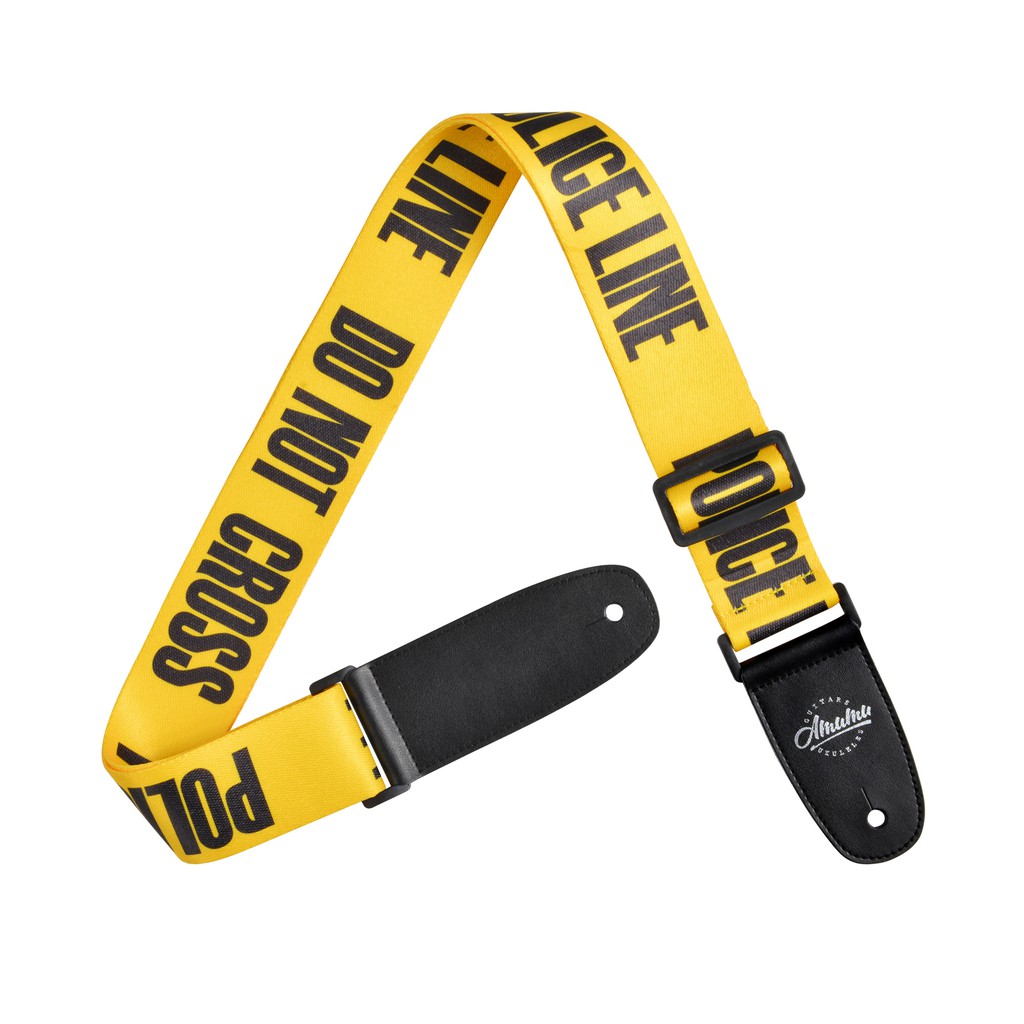 Amumu PC01P-YL Strap Gitar motif Police Line Garis Polisi