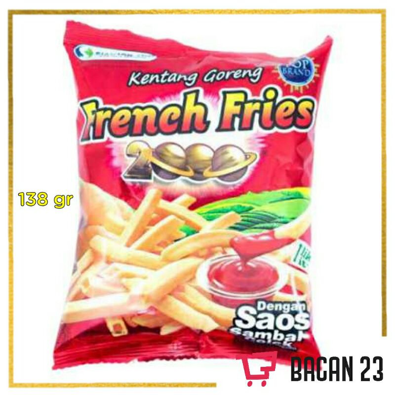 

French Fries 2000 Kentang Goreng (138gr) Siantar Top / Snack Keripik Kentang / Bacan 23 - Bacan23