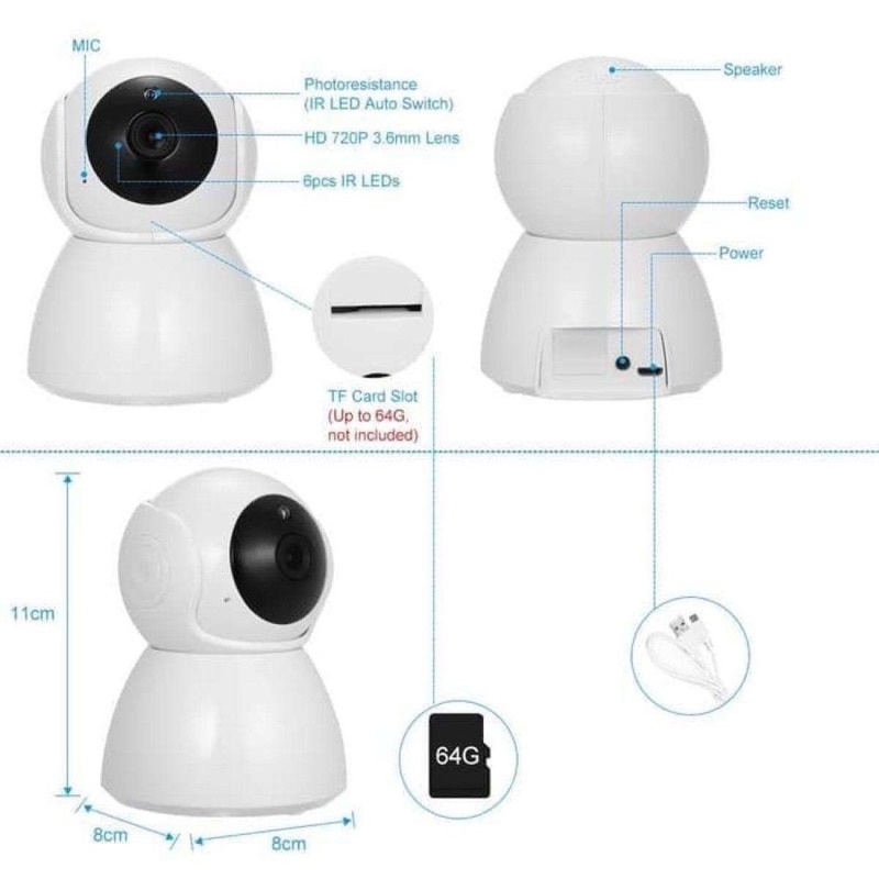 WIFI CCTV IP CAMER snowman Q7S/KAMERA CCTV SNOWMAN Q7S FULL HD 1080p WIRELESS NIGHT VISION 380°VIEW