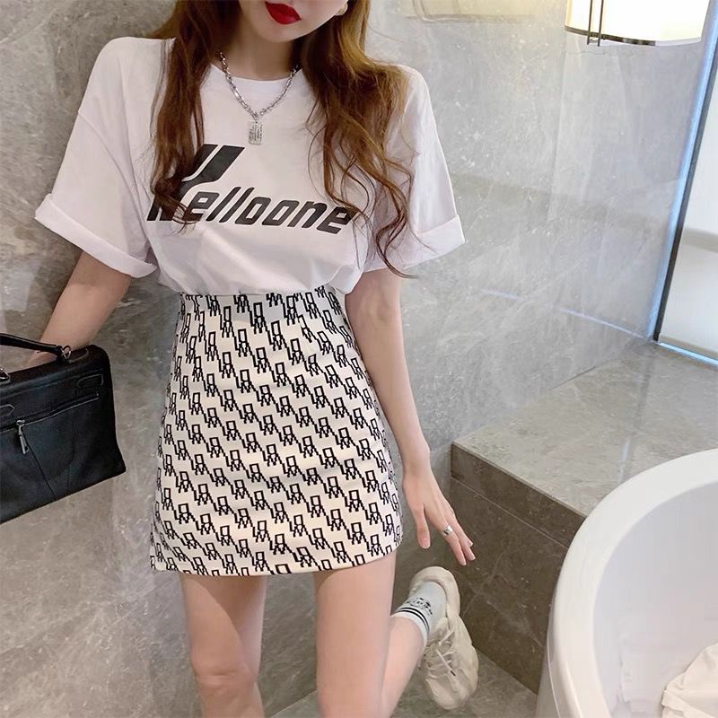 [CLEARANCE] Korean Mini Skirt A-line Slimming High Waist Rok Pendek Bermotif 2146 A (S-XL)