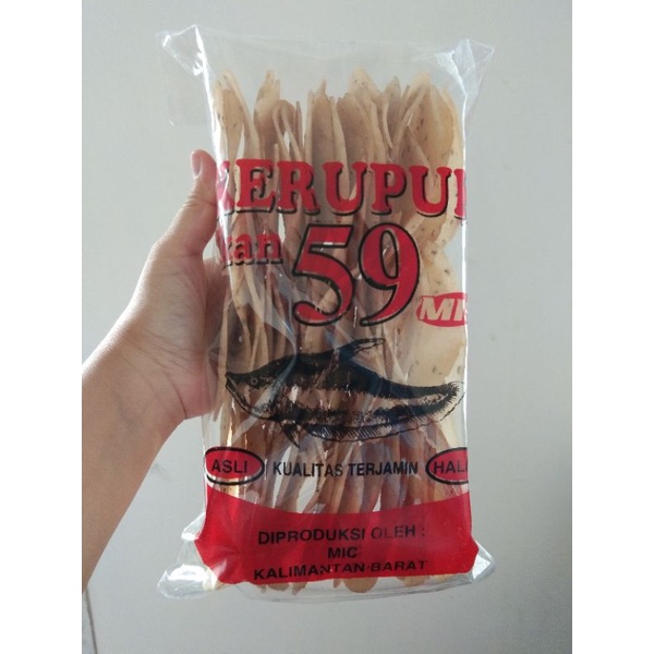 

Kerupuk Ikan 59 Mic / Kerupuk Ikan Cap Belidak 59 / Krupuk Ikan Belida Sahang / Kerupuk Ikan Pipih / Kerupuk Mentah / Oleh Oleh Khas Pontianak