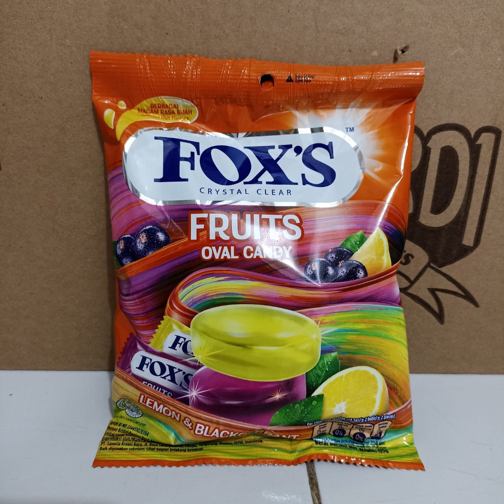 Jual Permen Foxs Fruit Oval Candy Lemon And Blackcurrant 125 Gr Shopee Indonesia 8780