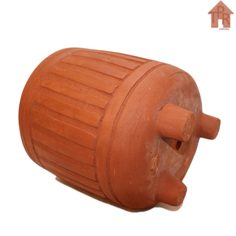Terakota Pot Kaki-3 Ukir Jeruji - D20/23