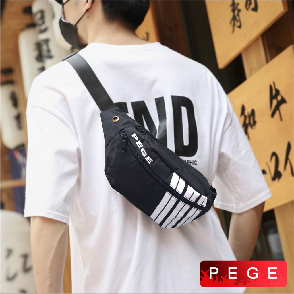 Tas Selempang Pria Waistbag Slempang Bahu Kasual distro Bisa untuk Tas Pinggang - PG 8855