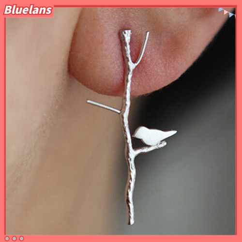 Bluelans Women Fashion Bird Tree Branches Shape Earrings Concise Alloy Ear Studs Jewelry