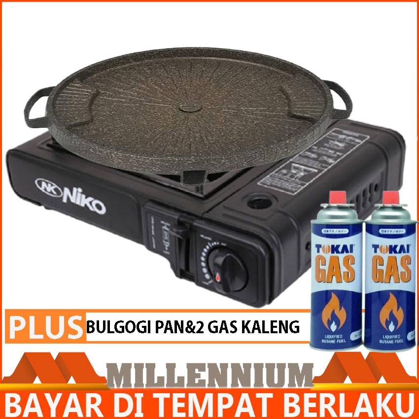 Kompor Portable Niko 2in1 Plus Bulgogi Dan 2 Gas Kaleng