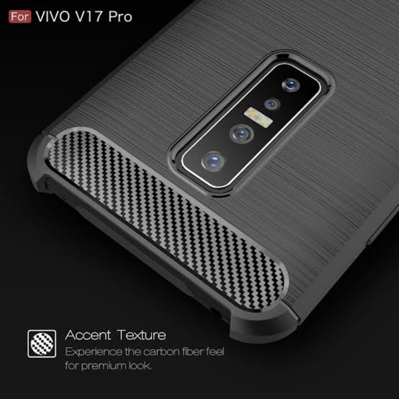 SoftCase Vivo V17 Pro Ipaky Fiber Carbon Black-Series