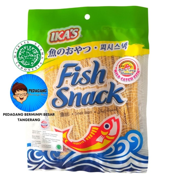 Ika's FISH SNACK 50gr Original Hot &amp; Spicy BBQ / Ikas Snack Ikan 50 gr