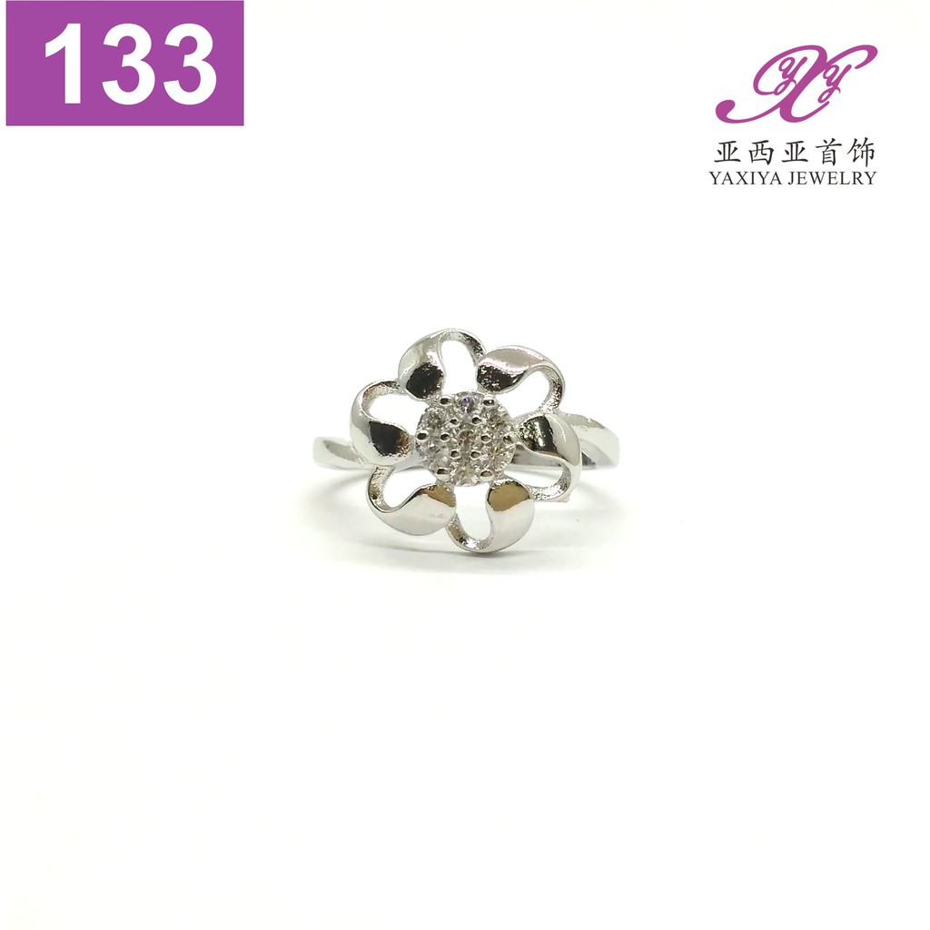 

Cincin Silver Emas Putih Zircon Perhiasan Lapis Emas 18K Yaxiya Jewelry 133
