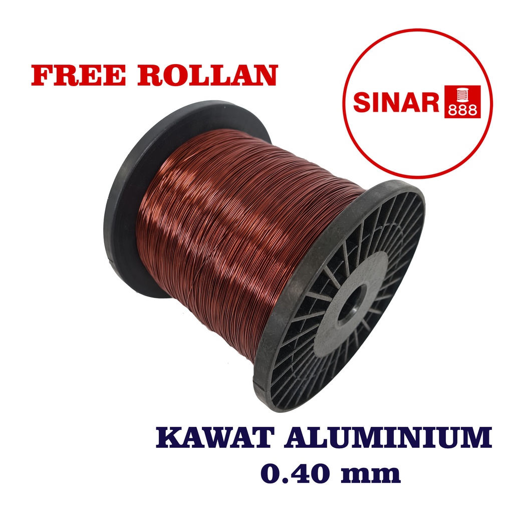 KAWAT ALUMINIUM EMAIL AL 0.40 mm Berat 1 kg Kawat Gulung Dinamo Enamel Wire