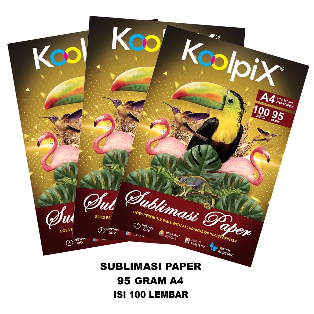 Sublime Paper merk KOOLPIX 95 Grams Isi 100 Lembar A4