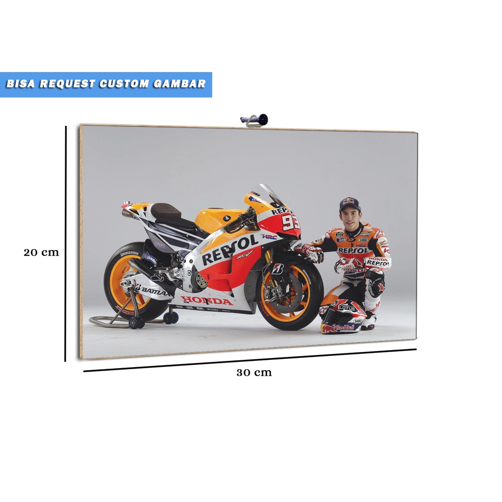 Hiasan Dinding Rumah Poster Mark Marquez/Wall Decor/Poster Wall/Custom Gambar/Hiasan Dinding Kayu/Po