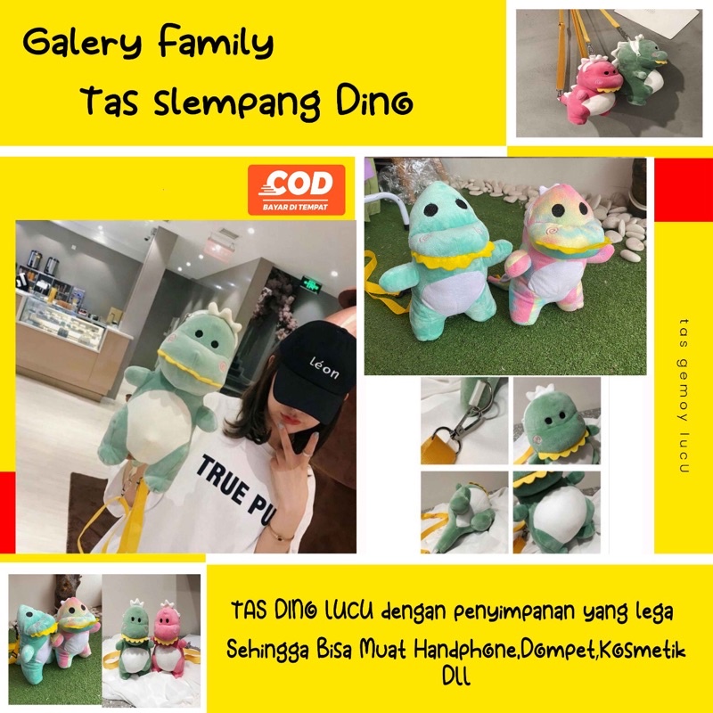 tas dino tas selempang dino tas dinosaurus tas selempang boneka dino tas dini gemoy