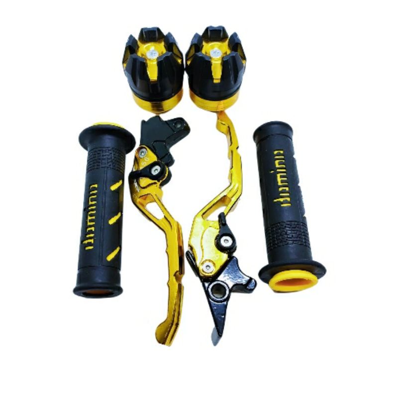 Sepaket handle handel hendel cnc + hanfat handgrip grip + jalu as roda depan motor beat karbu beat f