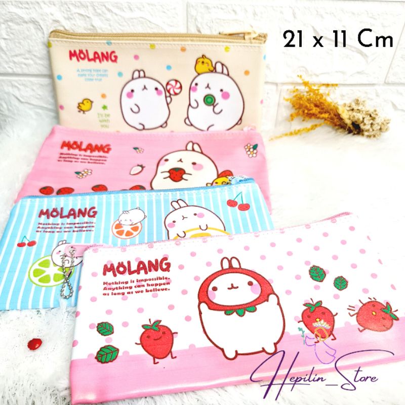 

Pouch Kosmetik warna Cream Molang Size 21 x 11 Cm / Tempat Pensil Molang / Pensil Case Kain Lucu