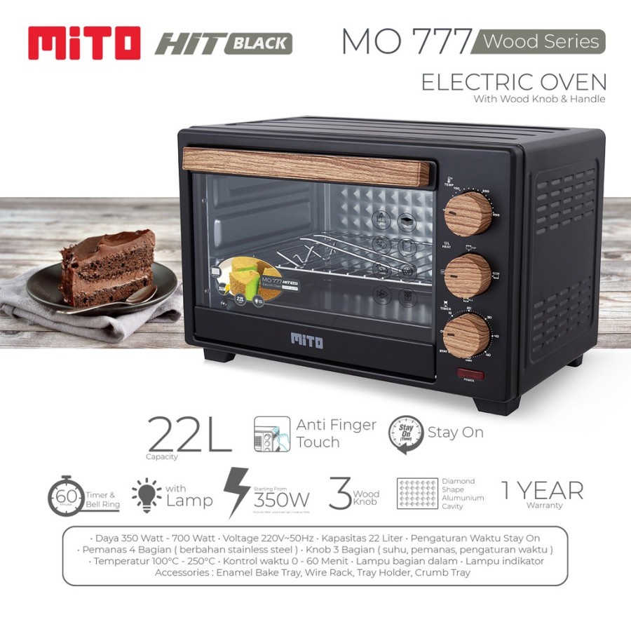 MITO Oven Hit MO777 Electric Oven Listrik 22L 350 Watt MO-777 22 Liter MO 777