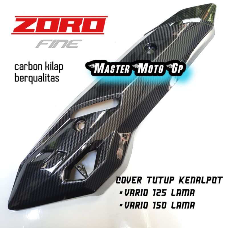 cover kenalpot karbon vario 125 - vario 150 LED Lama Tutup kenalpot vario 125 - vario 150 carbon hitam zoro fine