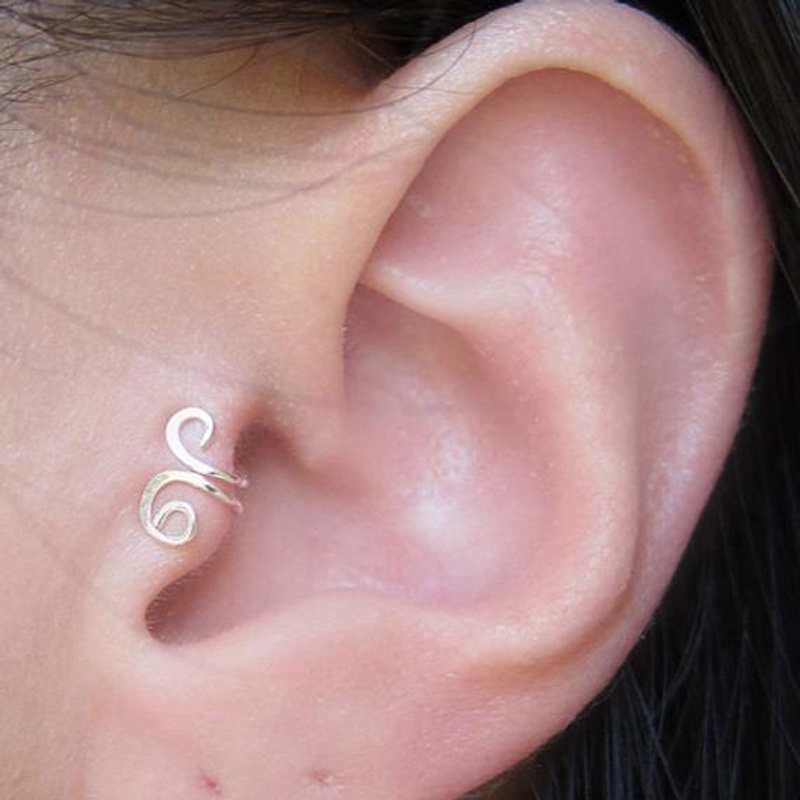 Anting Klip Telinga Bentuk Awan Bahan Alloy Untuk Wanita