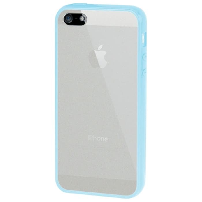 SS3407 - TRANSLUCENT FROSTED TPU BUMPER CASE IPHONE 5 - 5S - SE BLUE