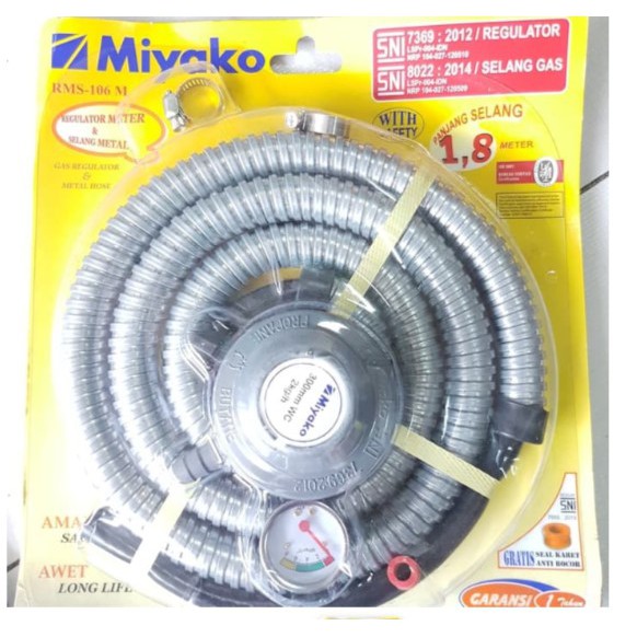 Paket Selang Gas + Regulator 1,8M Miyako RMS-106M