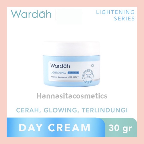 Wardah Lightening Day Cream Advanced Niacinamide 30 g - Pelembab untuk Kulit Cenderung Kering