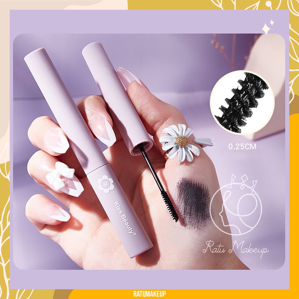 Kiss Beauty Mascara Long Lash Purple Maskara Fiber 4D Anti Air Hasil Bulu Mata Panjang Lentik Origin