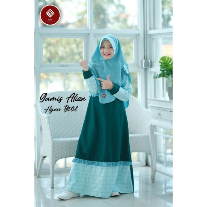 setelan gamis dan jilbab anak remaja (junior)