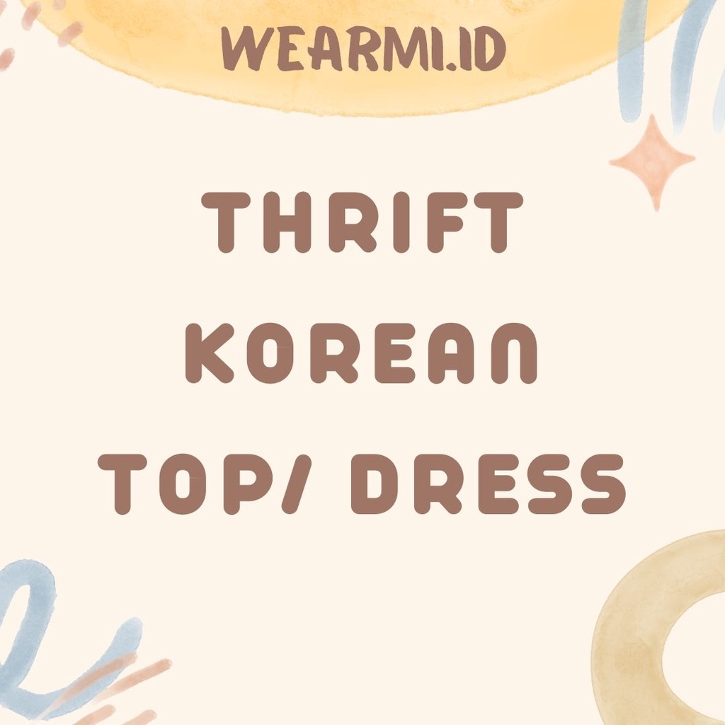 

Thrift Korean Top Dress Branded Square Neck Pastel Cute Murah