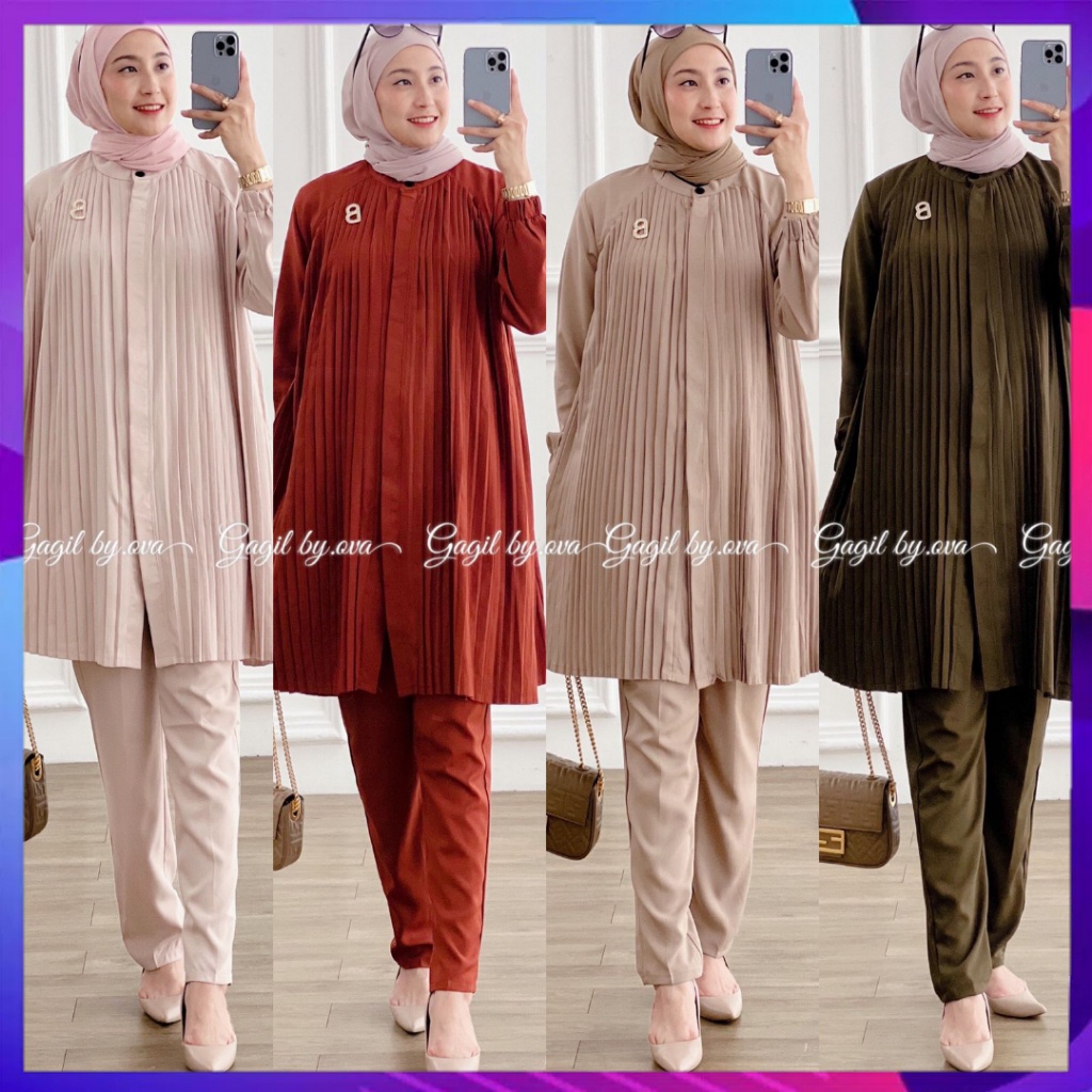 [READY - SIAP KIRIM] Elanaa Set Original Gagil By Ova Setelan Wanita Stelan Cewek Setelan Celana Cew