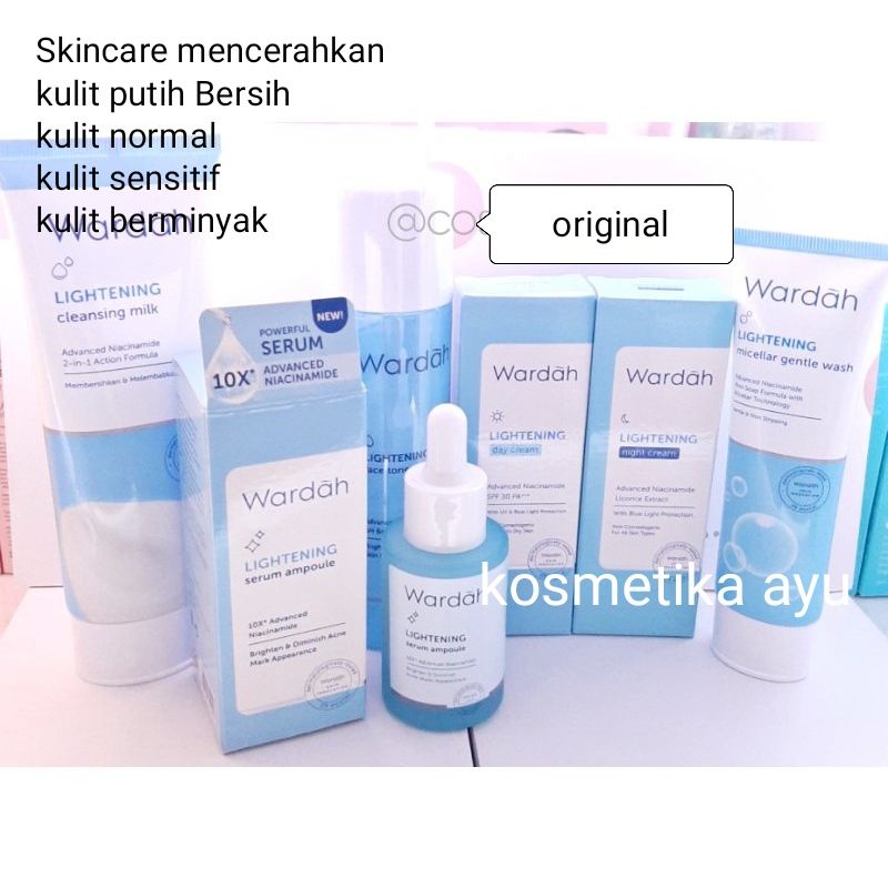 Paket Kosmetik untuk Flek Hitam Membandel/ Skincare 6 Pcs/ Wardah Original