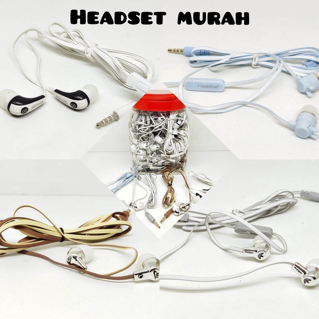Headset Murah Earphone Universal Bass 3.5mm Handsfree Stereo