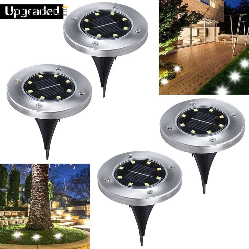 Lampu Tanam 8-led Tenaga Surya Untuk Taman / Outdoor / Jalan Setapak