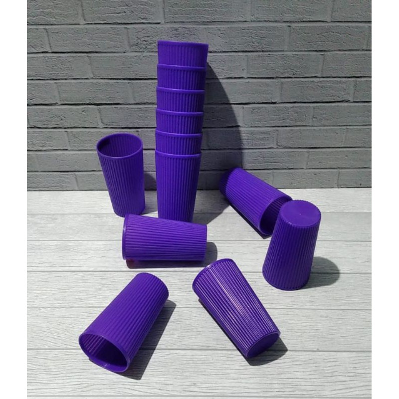 GELAS PLASTIK BAMBU 1 LUSIN